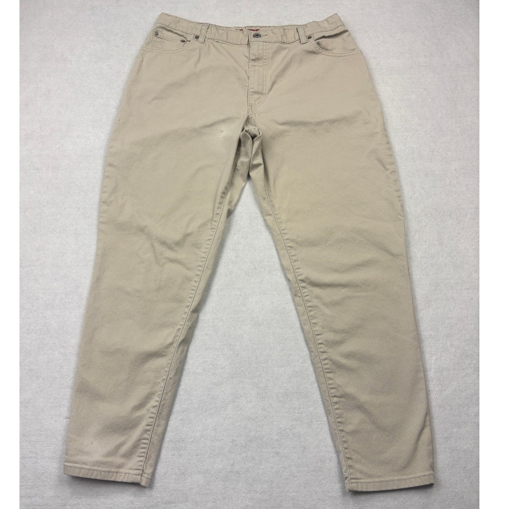 Vintage Levis 550 Relaxed Tapered Jeans Womens 16 Khaki Beige Y2K 2003 Denim